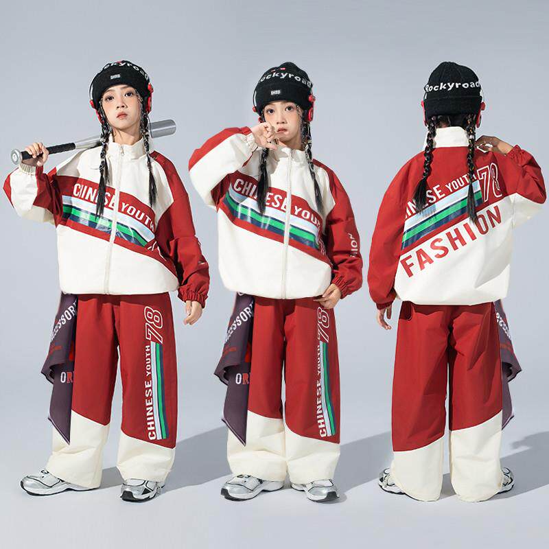 儿童演出服少儿街舞潮服hiphop童装班服套装男童小学生运动会服装