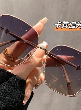 方形时尚大框级感偏光墨镜女款显脸小防紫外线防晒太阳眼镜