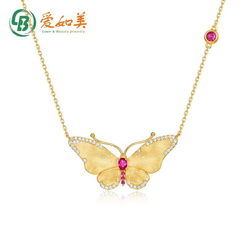 新款时尚蝴蝶锁骨链高级感S925银渡18K金PT950铂金镀金拉丝项链女