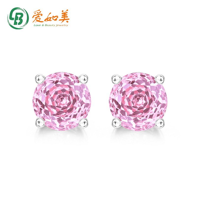 新款时尚简约玫瑰花耳钉女日韩风S925银渡18K金PT950铂金耳环耳饰
