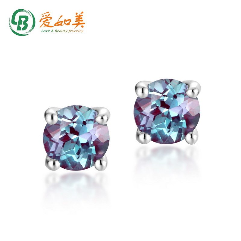 跨境新款百搭亚历山大石耳钉欧美流行S925银渡18K金PT950铂金耳环