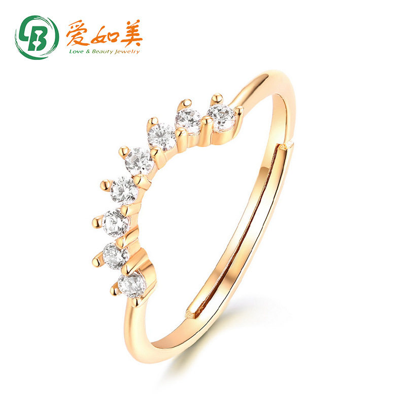 新品个性轻奢时尚优雅手饰S925银渡18K金PT950铂金戒指女配饰饰品