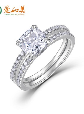 新款时尚奢华莫桑钻戒指高级高级S925银渡18K金PT950铂金戒指套戒