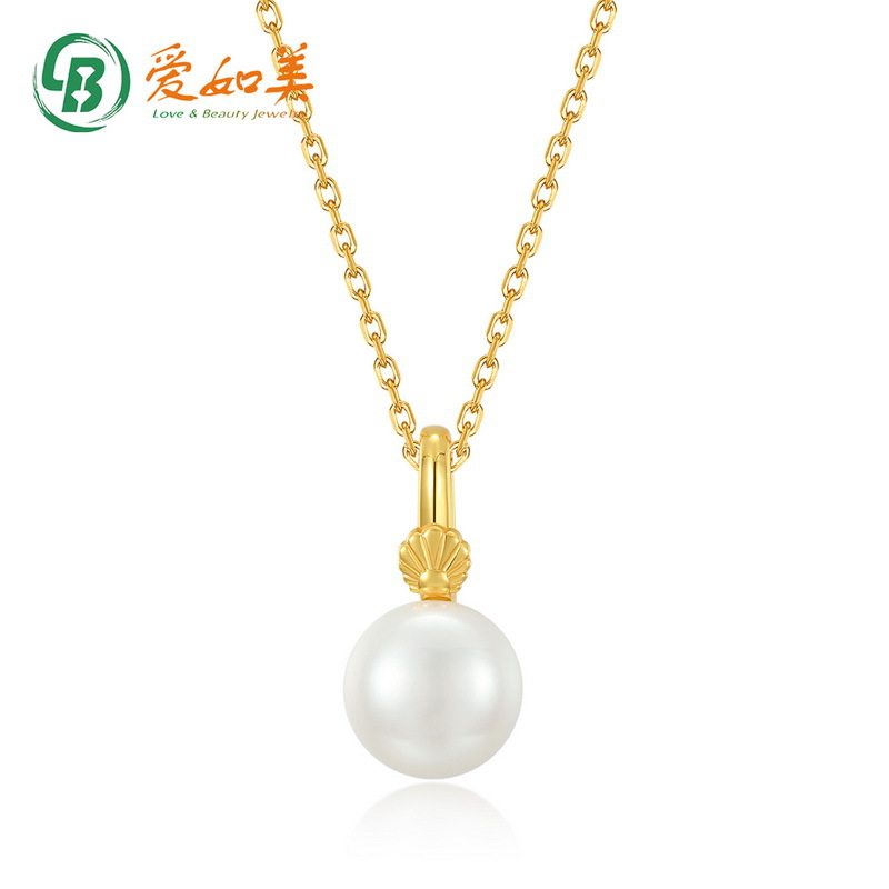 新款天然面包珍珠吊坠锁骨链轻奢时尚S925银渡18K金PT950铂金项链