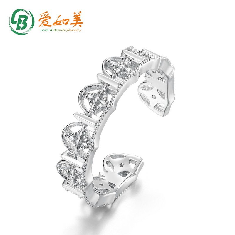 轻奢精致百搭蕾丝镂空戒指日韩风小众S925银渡18K金PT950铂金戒指