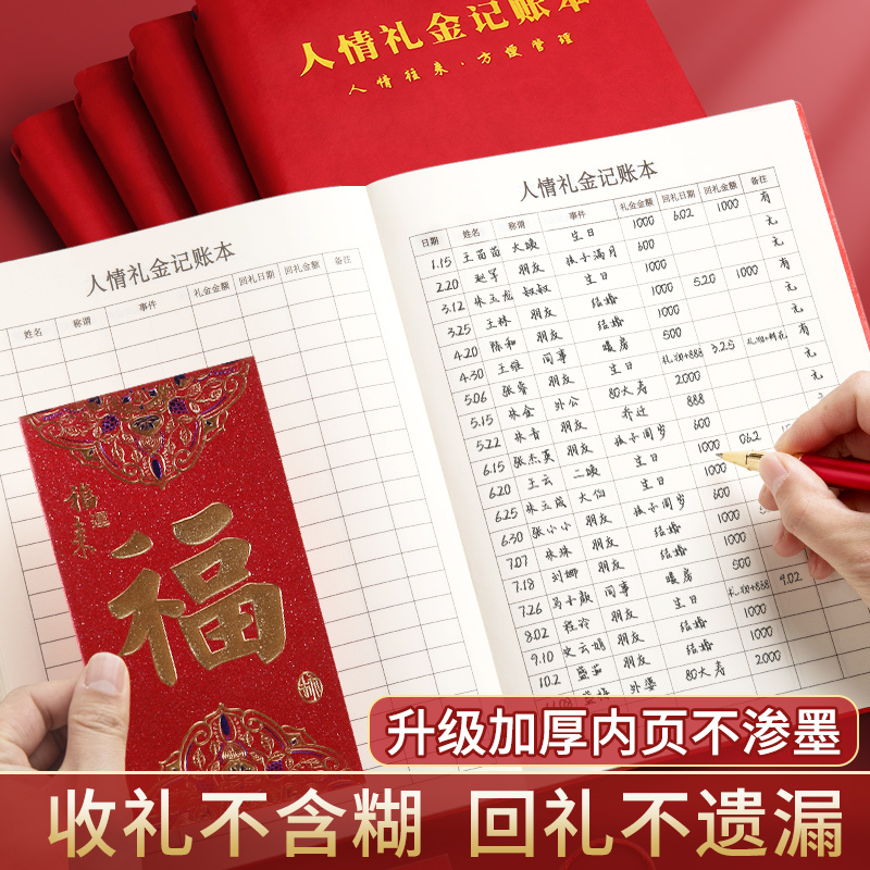 人情礼金往来记账本结婚随礼登记