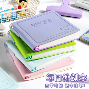 每日计划本方形笔记本本子随身便携迷你口袋本高颜值时间管理自律打卡日程本随手记加厚日记本工作学习记事本