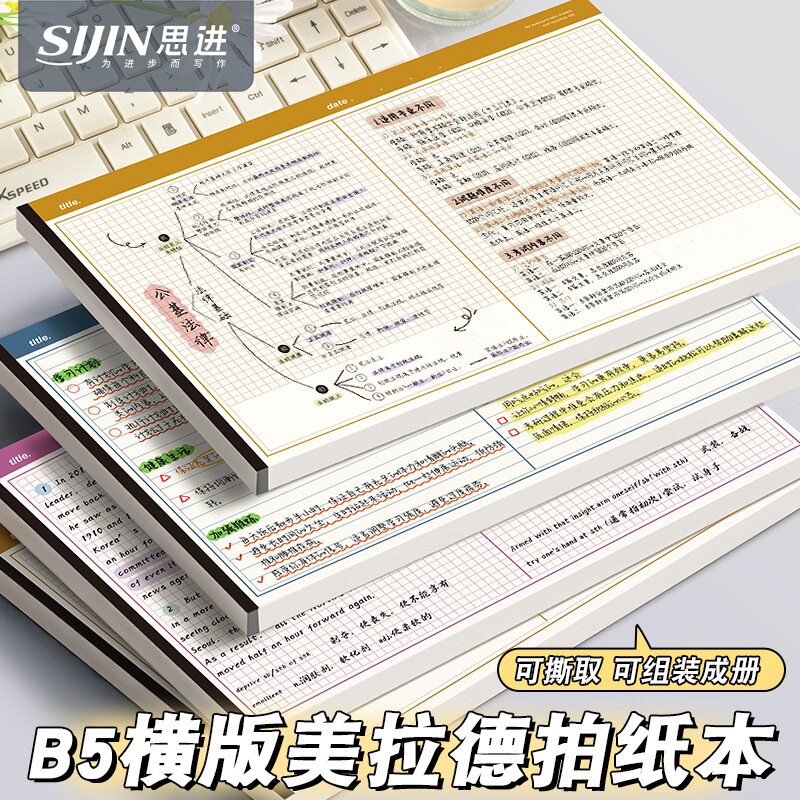 美式拍纸本B5加厚上翻可撕便签本图片