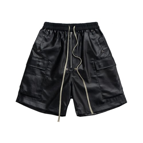 RO风格Cargo暗黑哑光涂层多口袋工装五分裤宽松阔腿潮流短裤男ins