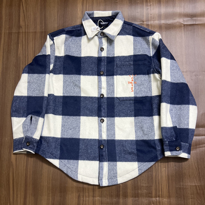 Travis Scott cactus Jack Shrt 毛呢刺绣格子长袖TS同款衬衫外套