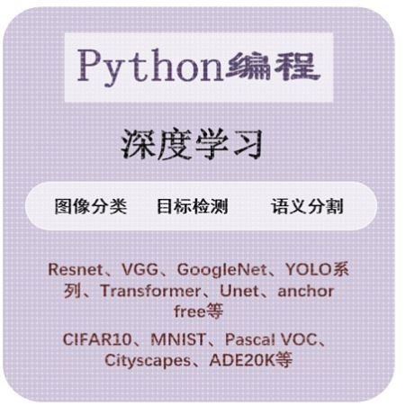 python编程深度学习图像分类目标检测语义分割辅导