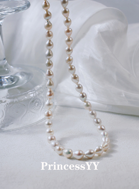 PrincessYY极光天然淡水珍珠项链锁骨配饰女高级轻奢配饰送礼复古