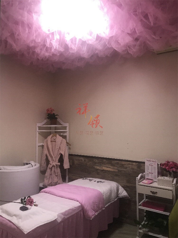 祥领定制纱幔吊顶装饰天花板美容院采耳服装店铺护理疗网红家居