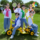兒童啦啦隊演出服裝 旦表演班服 幼兒園合唱運動會小學生牛仔畢業元