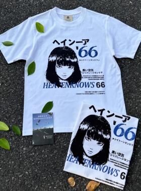 「现货」涩谷女孩漫画短袖 宽松百搭高街VTG丝网印花纯棉半袖T恤