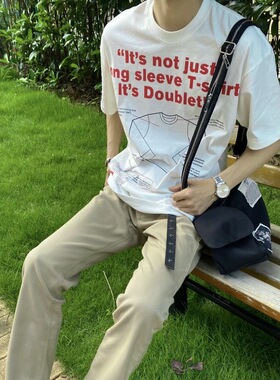 「TSAOOJ」双子星标语结构印花短袖clean fit重磅320gT恤半袖男女