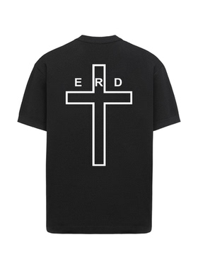 ERD忧郁的富二代十字架字母短袖纯棉宽松cleanfit高街重磅半袖T恤