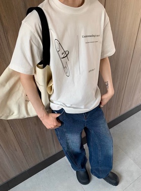 [TSAOOJ]夏季DEPURATE重磅320克cleanfit别针短袖高级黑白t恤男女