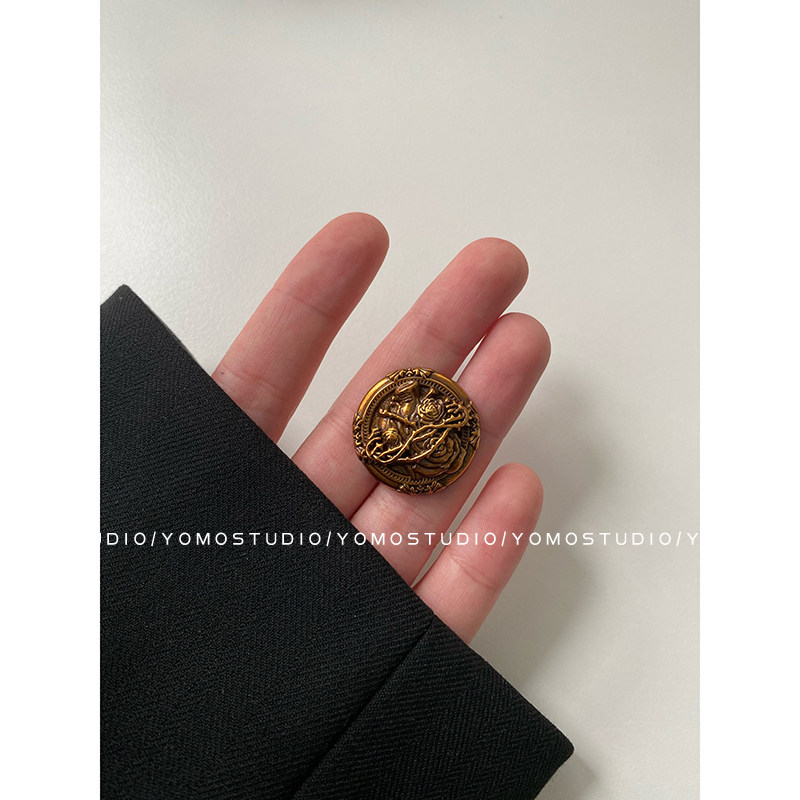 古铜色纽扣小香风复古金属扣子衬衫外套大衣装饰扣男女服装配件扣