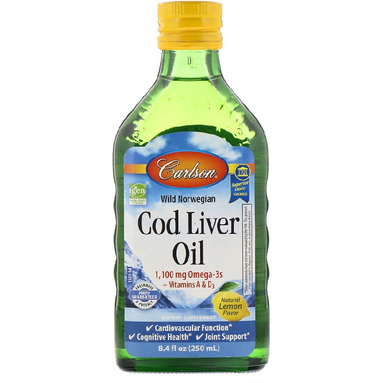 美国品牌Carlson Labs 挪威鳕鱼肝油/天然柠檬味 250毫升