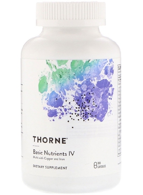 美国品牌Thorne Research 复合维生素矿物质含铜和铁 180粒
