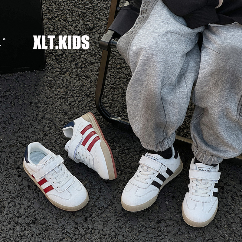 女童鞋子儿童运动鞋2025春秋新款真皮德训鞋男童低帮小白鞋宝宝鞋