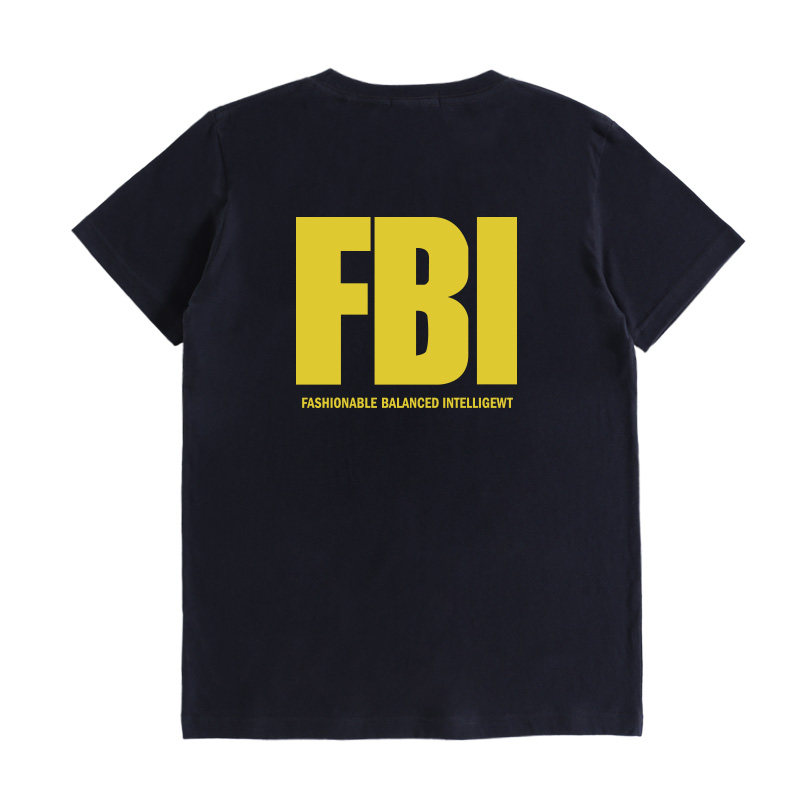 BGPUSK/比各彪卡欧货2023新款FBI字母印花短袖T恤
