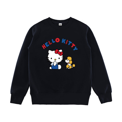 2025新款设计感宽松印花圆领卫衣女宽松上衣HelloKitty联名卫衣女