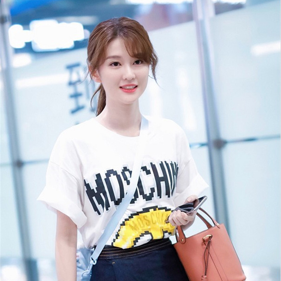 BGPUSK/比各彪卡女明星同款白色t恤女短袖ins洋气