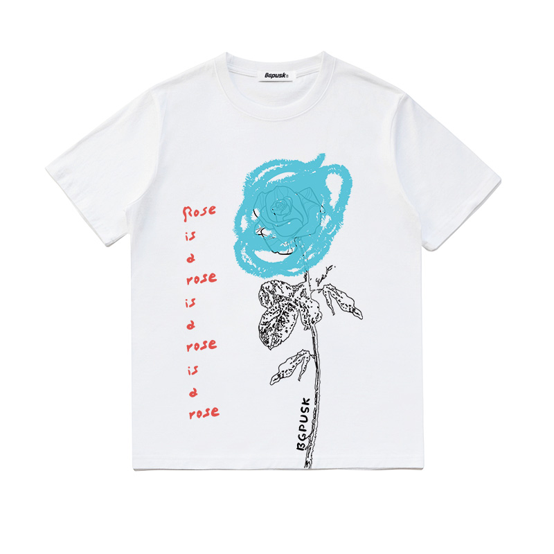 短袖通勤正常玫瑰印花