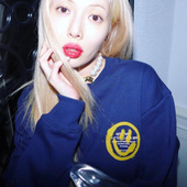 2022秋款 数字圆领卫衣女街头涂鸦笑脸克莱因蓝卫衣设计感炸街长袖