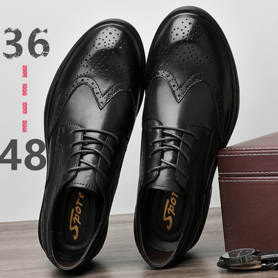 大码男鞋头层牛皮商务正装皮鞋男
