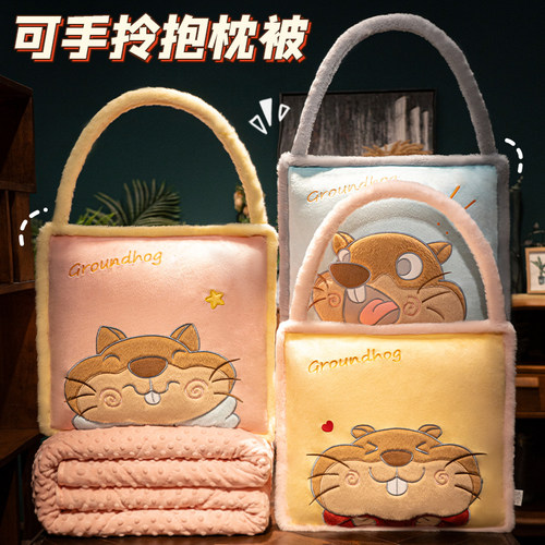 抱枕被子两用毯子二合一办公室