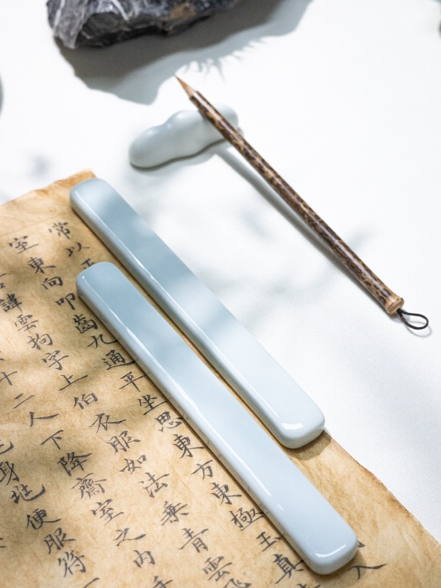 镇纸镇尺陶瓷书法国画压条毛笔汝窑青压纸石尺镇书镇笔搁专用压板,文具电教/文化用品/商务用品,镇纸,淘宝优惠券,粉丝福利购,淘宝优惠卷