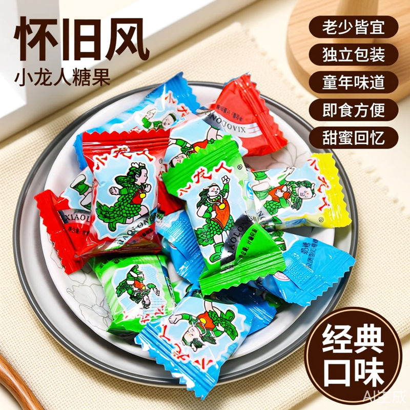 小龙人糖果牛奶糖500g送20g喜糖安庆特产儿时怀旧零食清凉水果糖