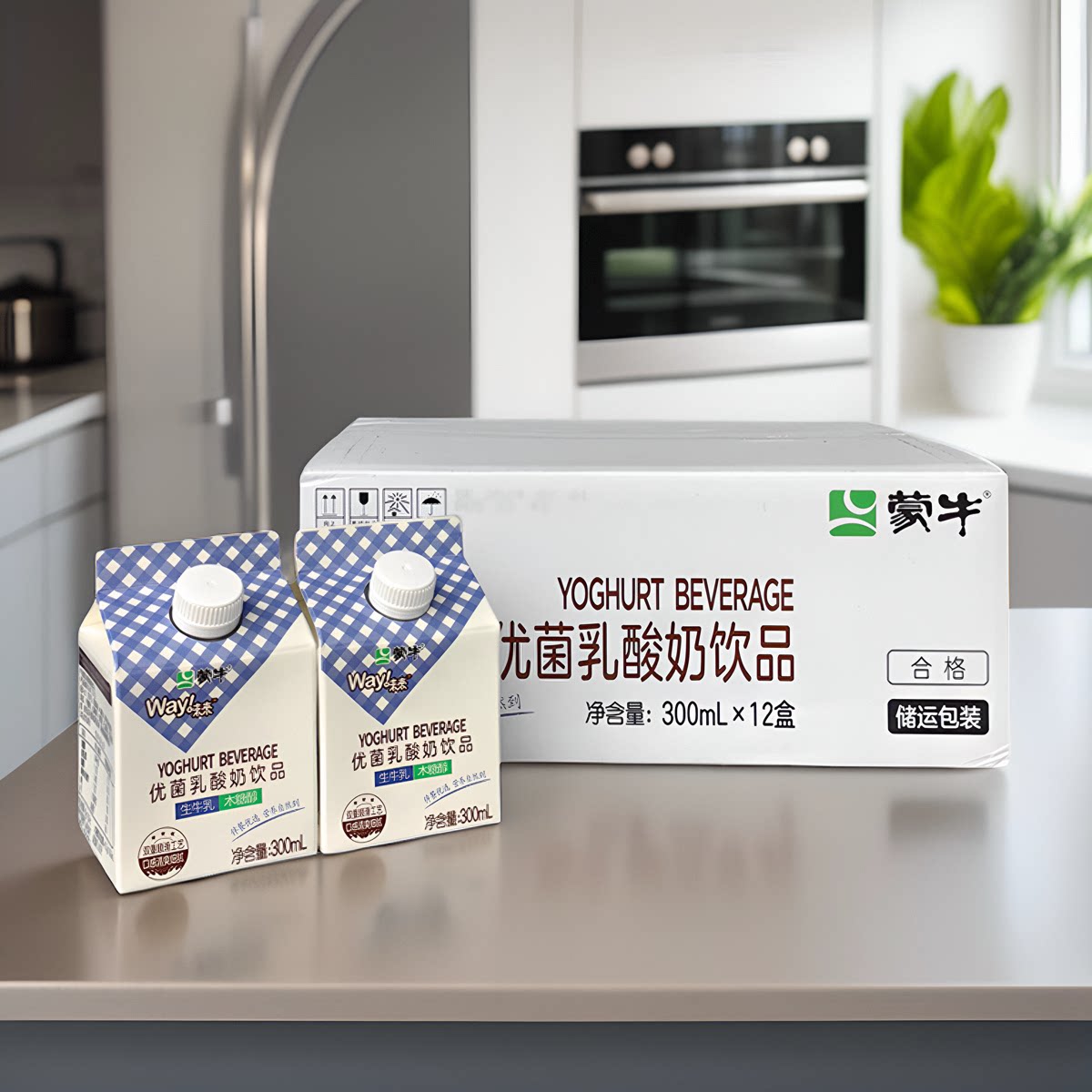 蒙牛味来优菌乳酸奶饮品佐餐原味盒装酒店餐饮300ml盒早餐奶饮料