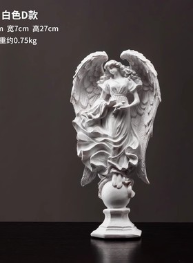 欧式复古少女小天使人物艺术摆件工艺品石膏雕像模型装饰品摆设