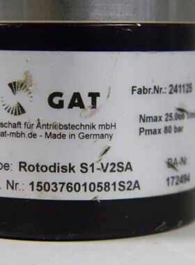 德国进口GAT旋转接头Rotodisk S1-V2SA  S1AK (议价）S1-AK V01