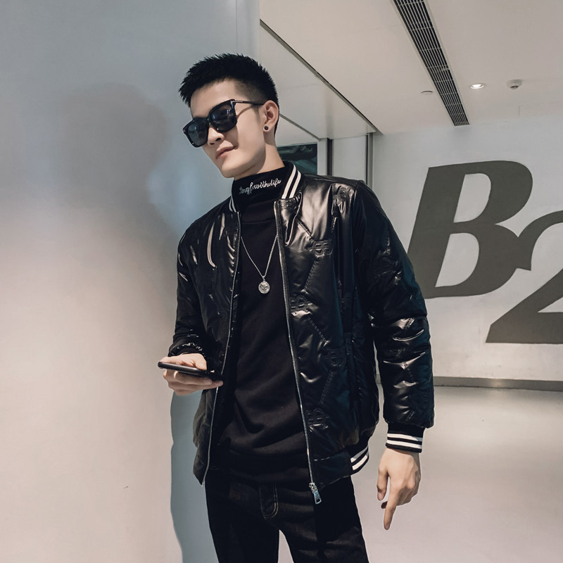 2021社会风亮面螺口压花棉衣B297-2012，男装棉衣，电商B297