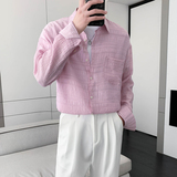 轻熟风纯色高品质提花垂坠感痞帅衬衫上衣高级B297-2310-P60控88，男装衬衫，电商B297