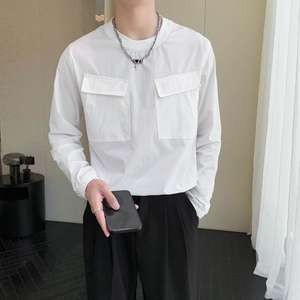 輕熟風(fēng)春裝純色套頭圓領(lǐng)長袖修身衛(wèi)衣B297-2207-P68控98圖片