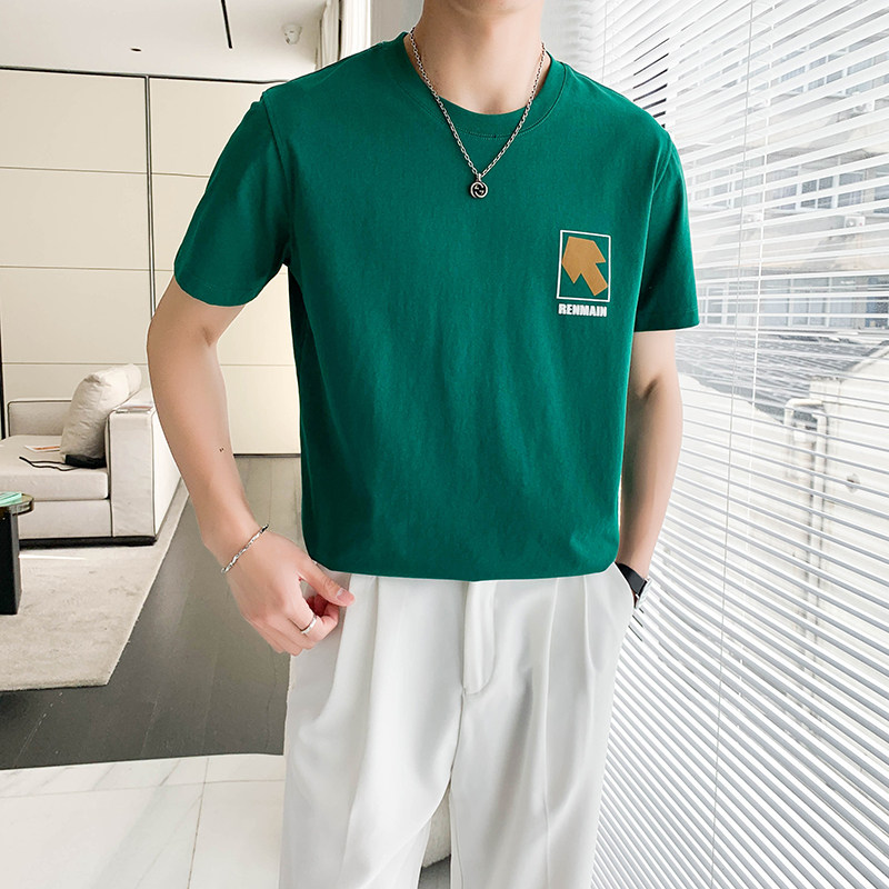 轻熟风高品质箭头印花痞帅T恤潮牌B297-252-P50控68图片