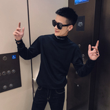 社会风纯色套头半高领刺绣打底卫衣B297-D01-特P55，男装卫衣，电商B297