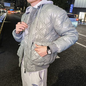 社会风夜景纯色可脱卸帽宽松棉衣B297-2829-P128控168图片