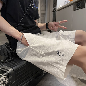 社会风纯色刺绣修身短裤B297-160-P55控78