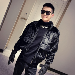 2020社会风冬装立领纯色仿水貂棉衣外套B297-1851,男装棉衣,电商B297