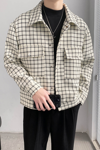 轻熟风小格子痞帅潮牌夹克上衣B297-2305-P110控149图片
