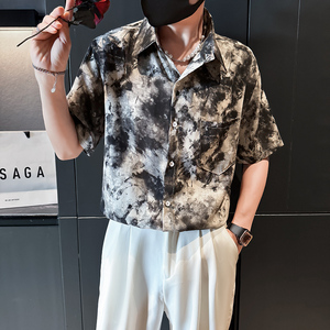 社会风潮牌设计感扎染夏威夷沙滩衬衫5 B297-358-P45图片