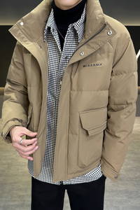社会轻奢新标90白鸭绒双领假两件羽绒服痞帅B297-Y319-P300图片