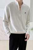 轻熟风纯色刺绣字母拉链立领毛衣潮牌B297-M2391-P78，男装针织衫/毛衣，电商B297